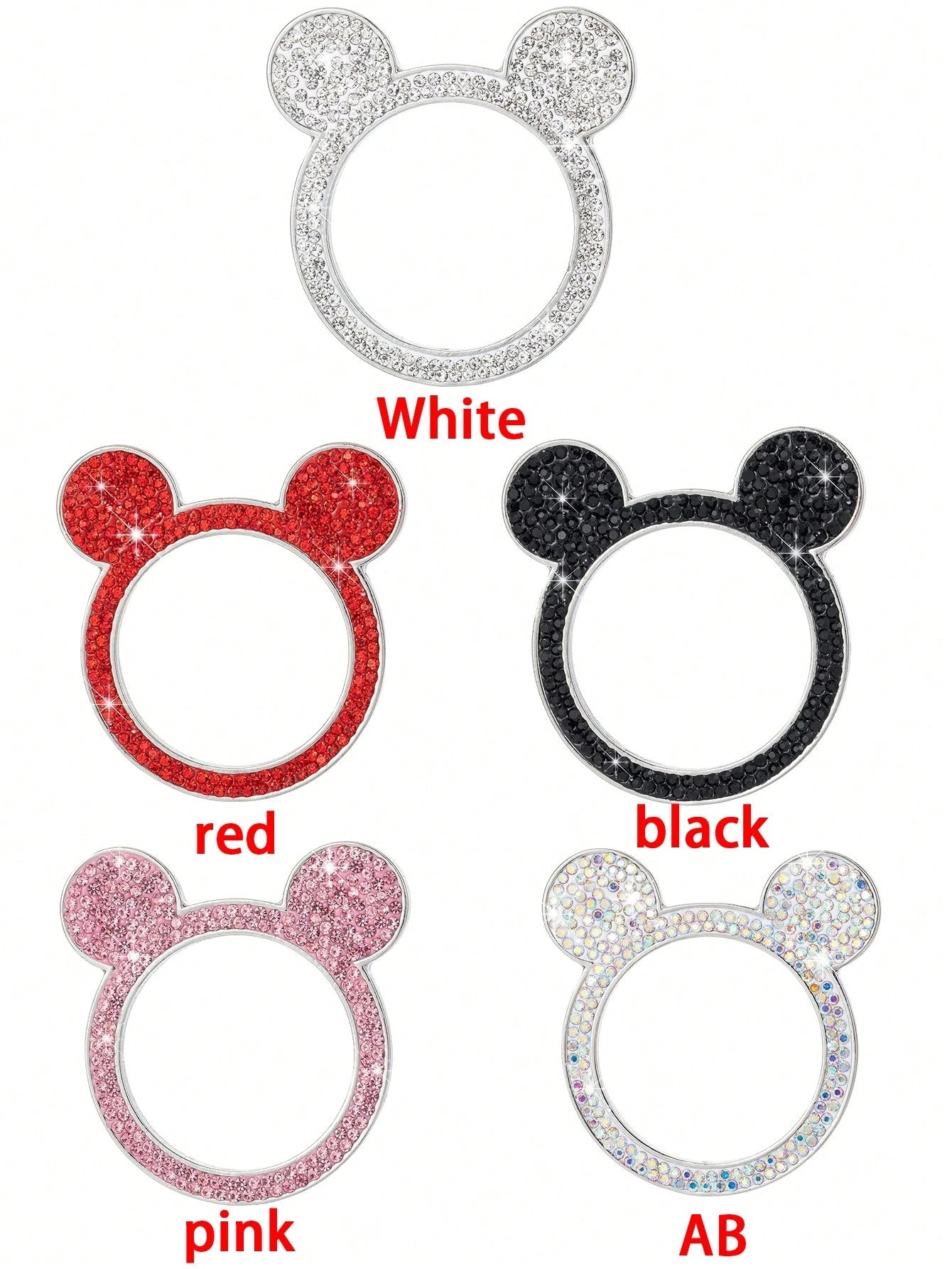 1pc Crystal Bling Car Engine Start Button Decorative Sticker