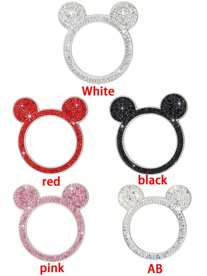 1pc Crystal Bling Car Engine Start Button Decorative Sticker