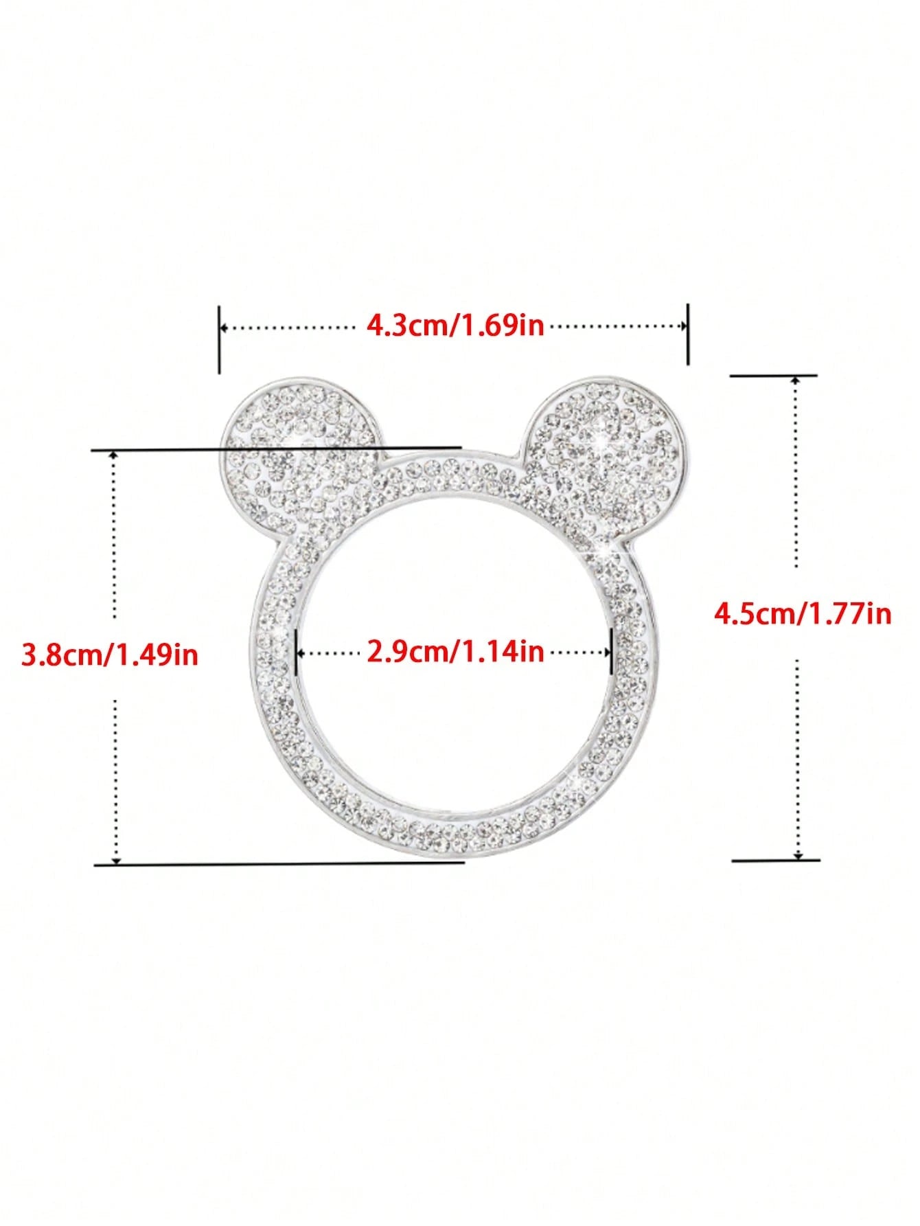 1pc Crystal Bling Car Engine Start Button Decorative Sticker