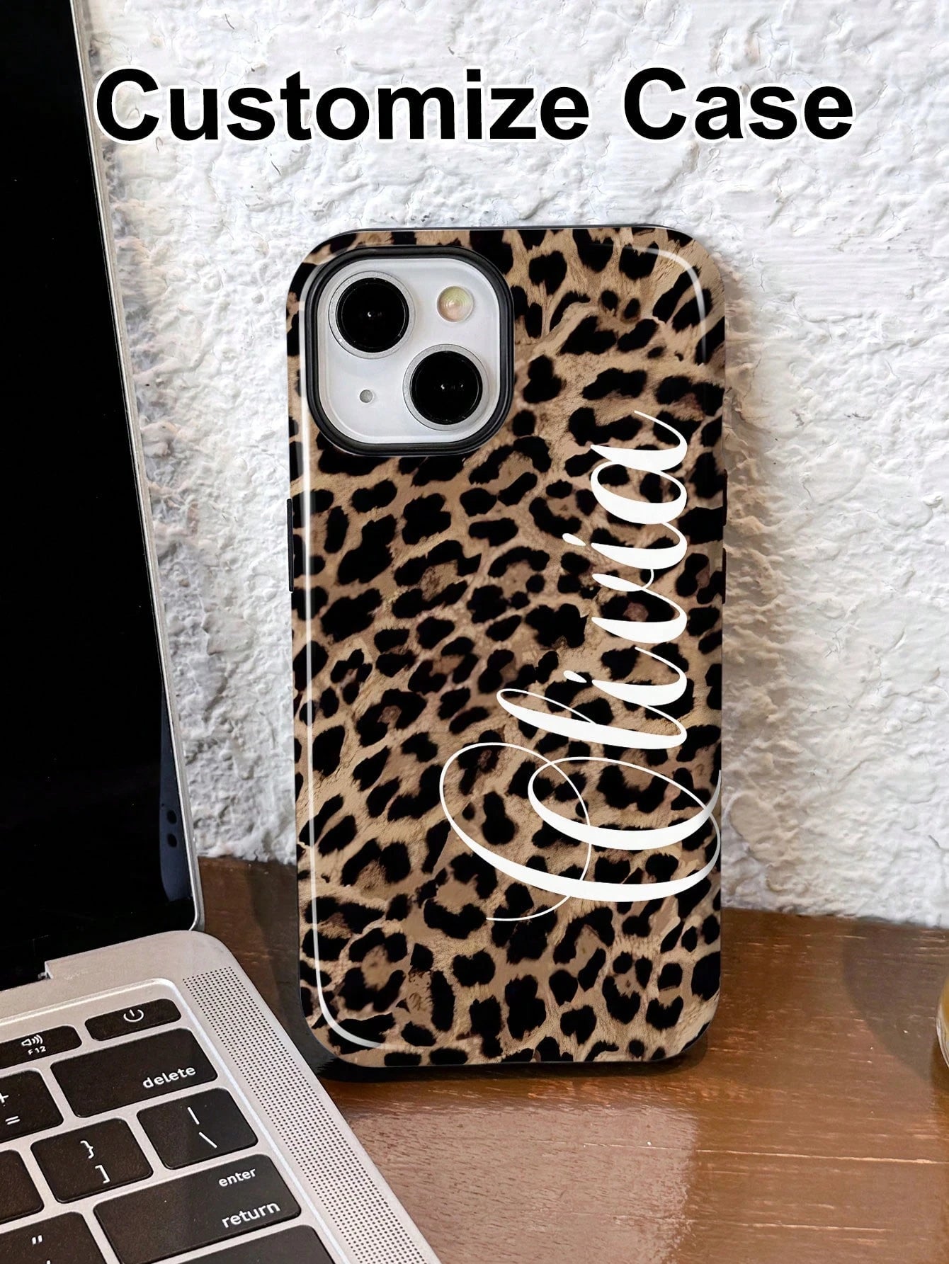 1pc Custom Leopard Print & Letter Color 2-In-1 Glossy Protective Hard Phone Case Cover Compatible With 11/12/13/14/15/16/17 Pro Max, International Version Mobile Phone Protector Accessories, Zebra Pri