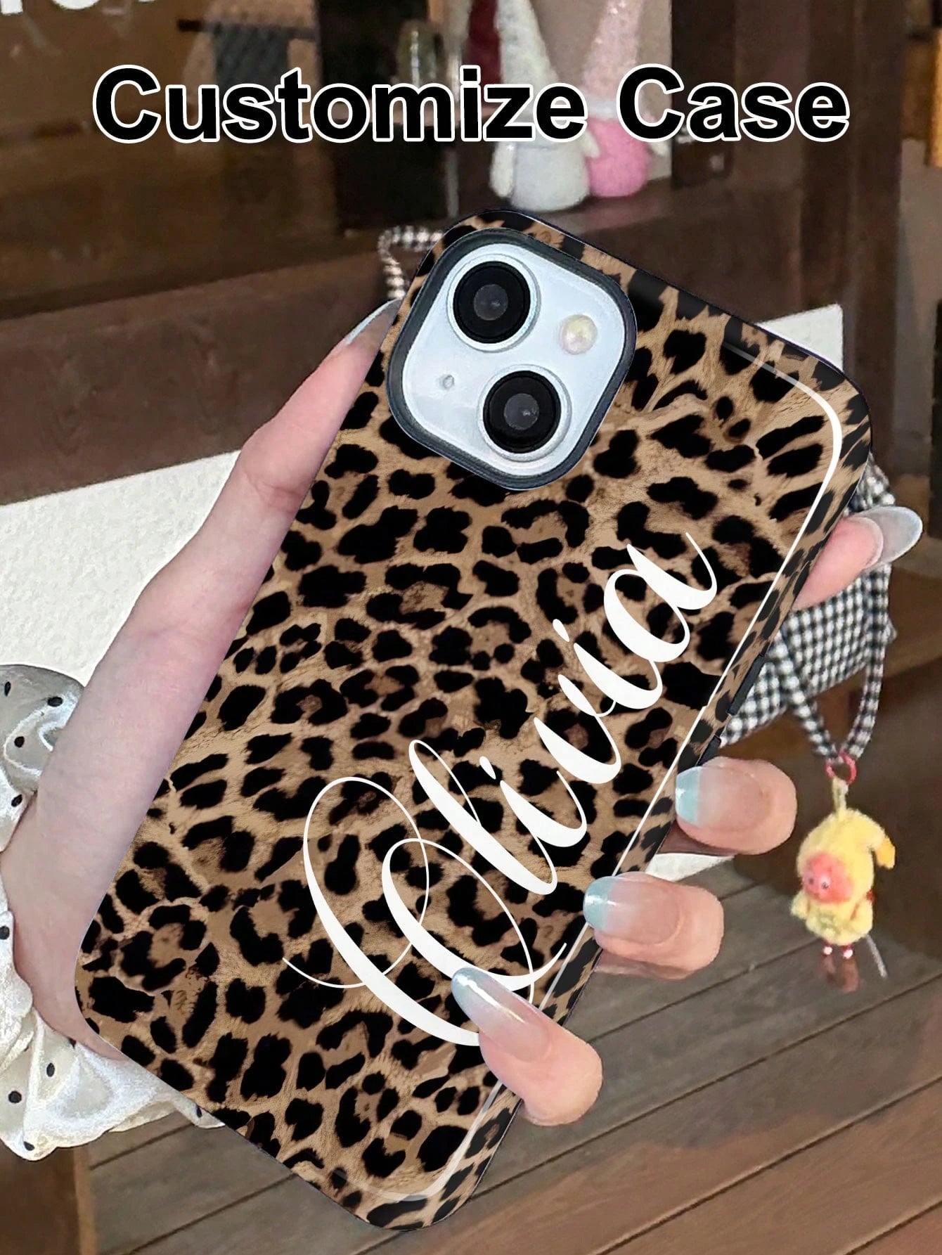 1pc Custom Leopard Print & Letter Color 2-In-1 Glossy Protective Hard Phone Case Cover Compatible With 11/12/13/14/15/16/17 Pro Max, International Version Mobile Phone Protector Accessories, Zebra Pri