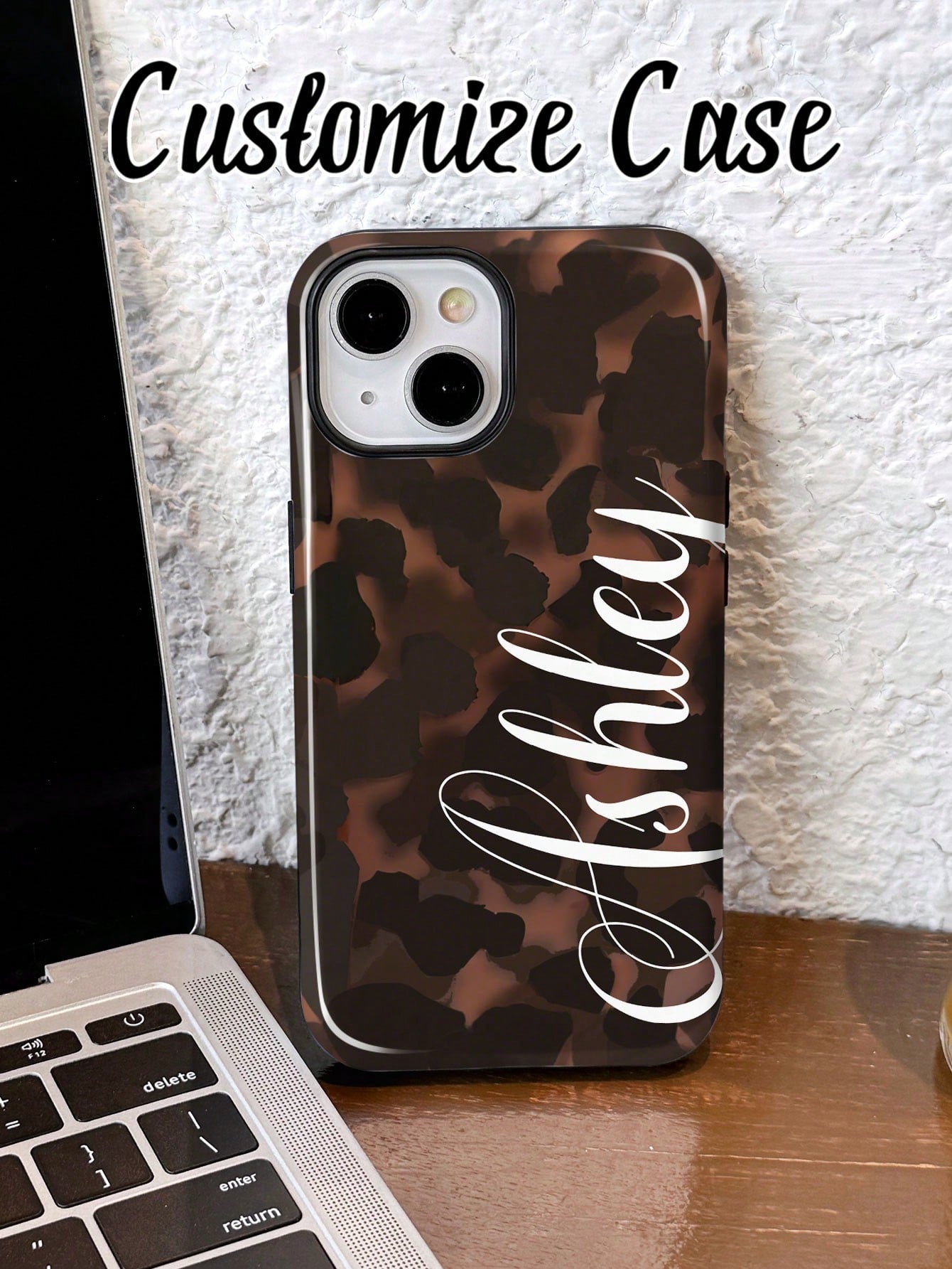 1pc Custom Leopard Print & Letter Color 2-In-1 Glossy Protective Hard Phone Case Cover Compatible With 11/12/13/14/15/16/17 Pro Max, International Version Mobile Phone Protector Accessories, Zebra Pri