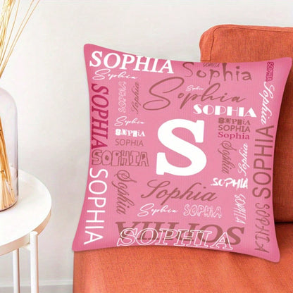 1pc Custom Name Nd Initials Pillow Cover- Perfect For Decorating Your Home, Office, Sofa, Bed Stylish Modern Design Suitable For Different Types Of Rooms Birthdays, Valentine's Day, Christmas, New