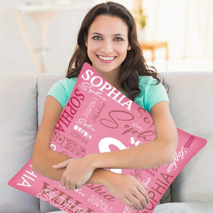 1pc Custom Name Nd Initials Pillow Cover- Perfect For Decorating Your Home, Office, Sofa, Bed Stylish Modern Design Suitable For Different Types Of Rooms Birthdays, Valentine's Day, Christmas, New