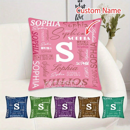 1pc Custom Name Nd Initials Pillow Cover- Perfect For Decorating Your Home, Office, Sofa, Bed Stylish Modern Design Suitable For Different Types Of Rooms Birthdays, Valentine's Day, Christmas, New