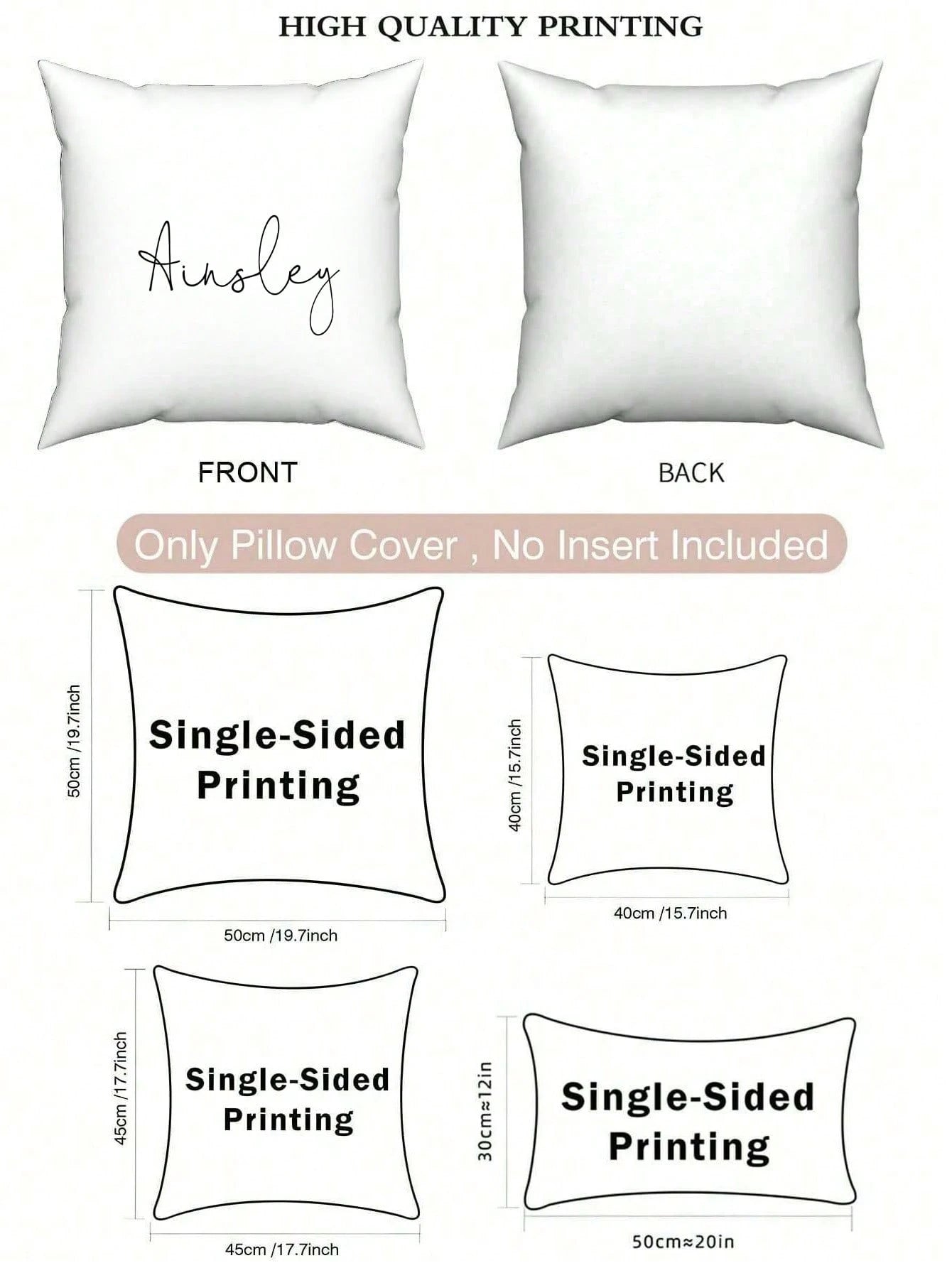 1pc Customizable Name/Date/Photo/Logo DIY Lumbar Pillow Cover, Multiple Colors Available, Fresh And Minimalist Design, Supports Couple Names, Wedding Anniversary, Family Surname, Personalized Nickname