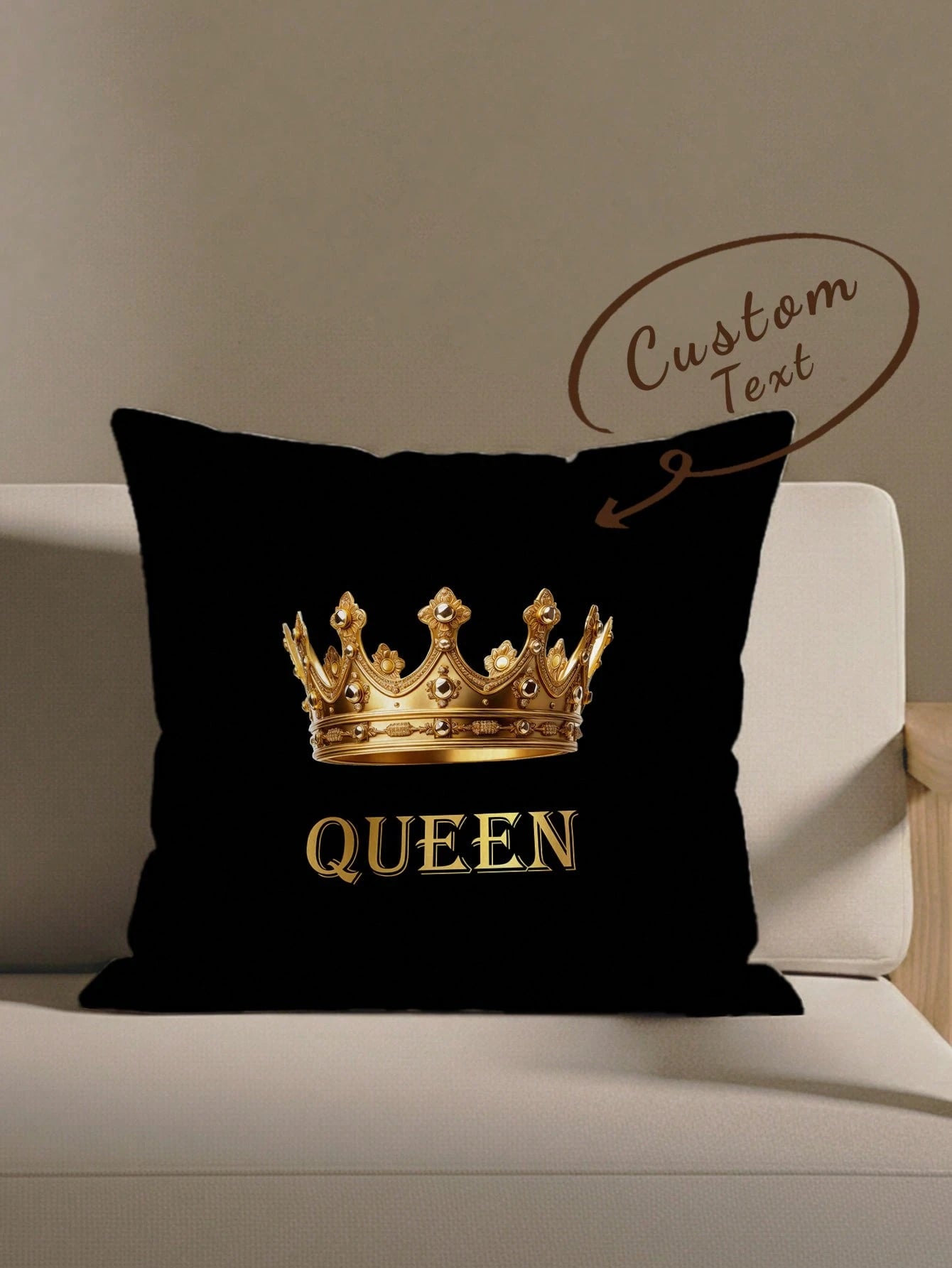 1pc Customizable Personalized Text Print Double-Sided Pillowcase, Suitable For Holiday Gifts, DIY Pattern Pillowcase, Gift For Family, Friends And Yourself