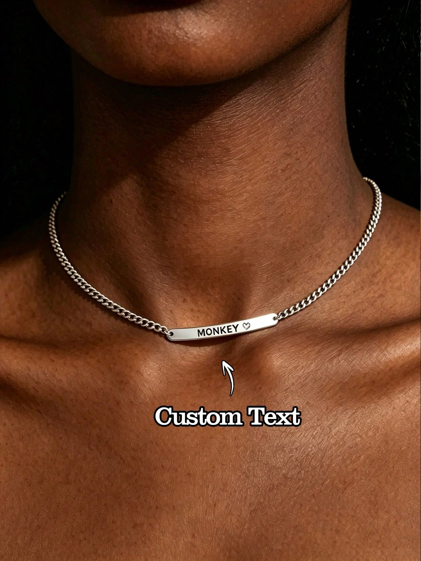 1pc Customized Personalized Bar Necklace- Customized Bar Necklace- Engraved Bar Necklace- Delicate Bar Necklace- Slender Bar Necklace- Christmas Gift