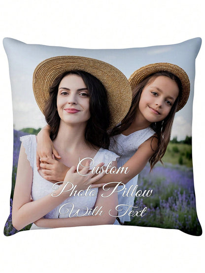1pc Customized Throw Pillow Cover, DIY Personalized Pillow, Home Decor, Square Printed Cushion Cover, Suitable For Weddings, Pets, Babies, Mother's Day And Other Occasions, Soft And Comfortable, Uniqu