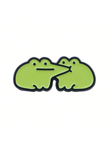 1pc Cute Frog Enamel Brooch- Lovely Badge For Backpacks And Clothes Dress Accessories Pin For Clothes Bag Charm School Office Accessories Shirts Jacket Jewelry Christmas Halloween Clothes Pin Funny T