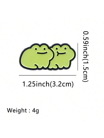1pc Cute Frog Enamel Brooch- Lovely Badge For Backpacks And Clothes Dress Accessories Pin For Clothes Bag Charm School Office Accessories Shirts Jacket Jewelry Christmas Halloween Clothes Pin Funny T