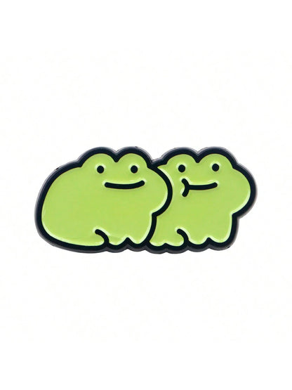 1pc Cute Frog Enamel Brooch- Lovely Badge For Backpacks And Clothes Dress Accessories Pin For Clothes Bag Charm School Office Accessories Shirts Jacket Jewelry Christmas Halloween Clothes Pin Funny T