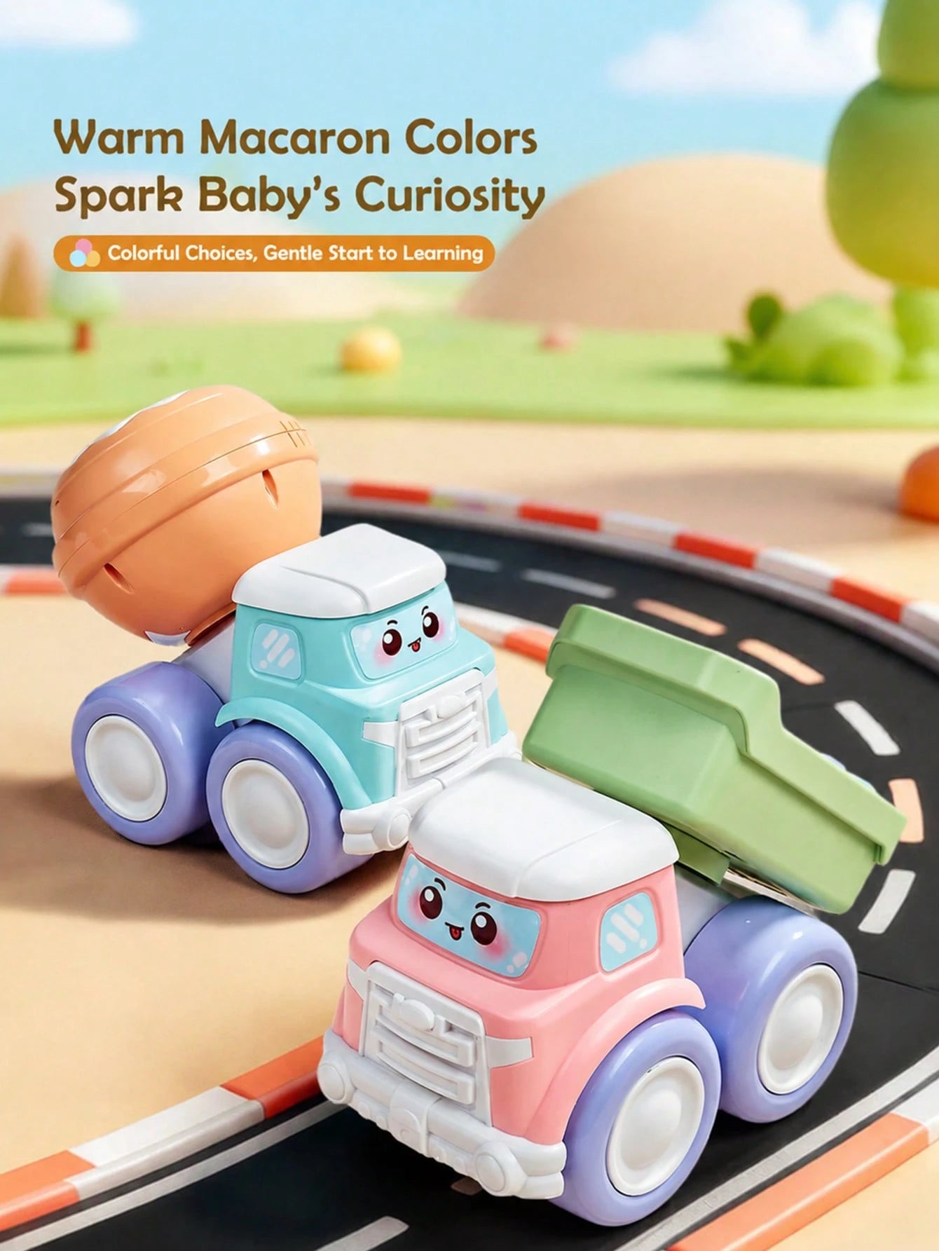 1pc Cute Music Truck Toy, Suitable For Babies, Featuring Piano, Guitar And Drum Functions, Excellent Early Education Sensory Friction Powered Vehicle, Toddler Gift