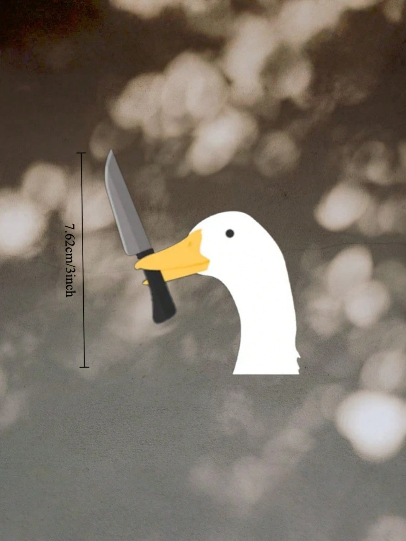 1PC Cute Silly Goose Vinyl Waterproof UV Resistant Durable Rearview Mirror Sticker Car Decal Bumper Sticker For Auto Truck Vehicle Side Window Laptop Helmet Decoration Accessory Funny Novelty Gift For