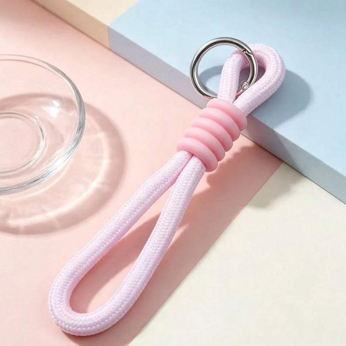 1pc, Cute Woven Wristband Key Lanyard, Simple Knotted Hand Lanyard With Metal Spring Ring, Fashionable And Portable Accessory, Suitable For Keys And Bag Charms, Lightweight Decorative Lanyard.