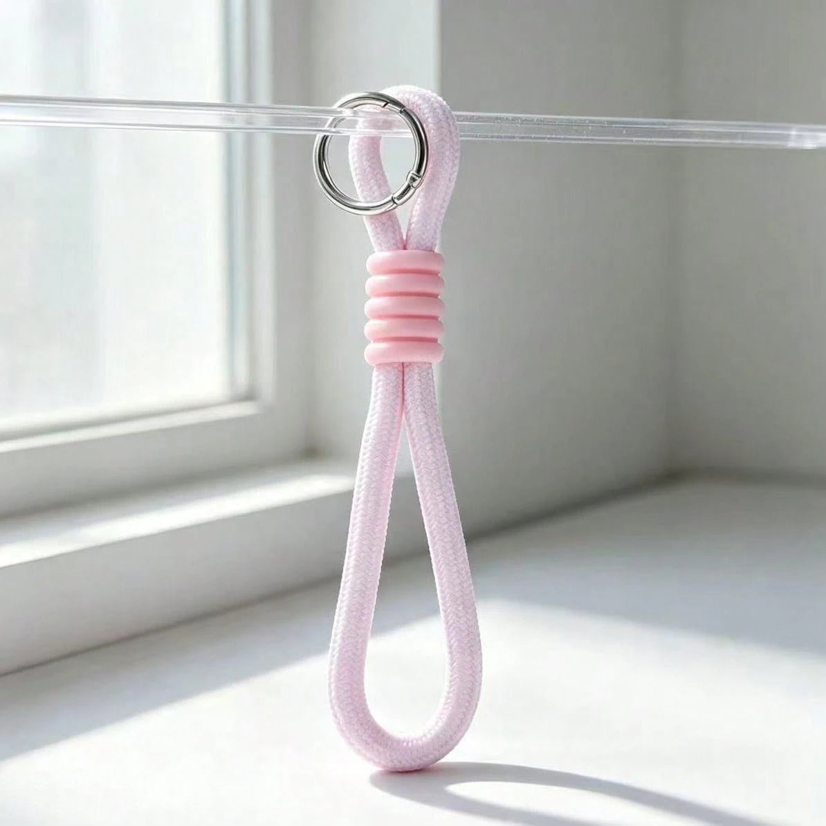 1pc, Cute Woven Wristband Key Lanyard, Simple Knotted Hand Lanyard With Metal Spring Ring, Fashionable And Portable Accessory, Suitable For Keys And Bag Charms, Lightweight Decorative Lanyard.