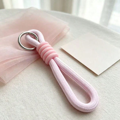 1pc, Cute Woven Wristband Key Lanyard, Simple Knotted Hand Lanyard With Metal Spring Ring, Fashionable And Portable Accessory, Suitable For Keys And Bag Charms, Lightweight Decorative Lanyard.