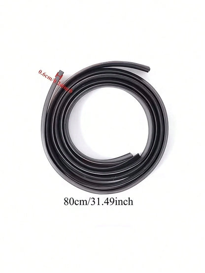 1pc D-Type Rubber Sealing Strip, Self-Adhesive Car Fuel Tank And Charging Port Cover Dustproof Seal, Can Be Cut And Installed Easily, Flexible Household Gap Seal, Waterproof Strip For Car Doors, Windo