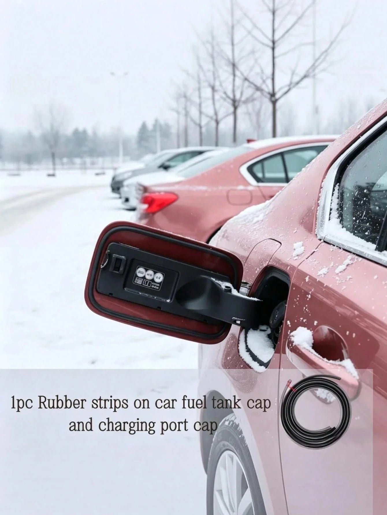 1pc D-Type Rubber Sealing Strip, Self-Adhesive Car Fuel Tank And Charging Port Cover Dustproof Seal, Can Be Cut And Installed Easily, Flexible Household Gap Seal, Waterproof Strip For Car Doors, Windo
