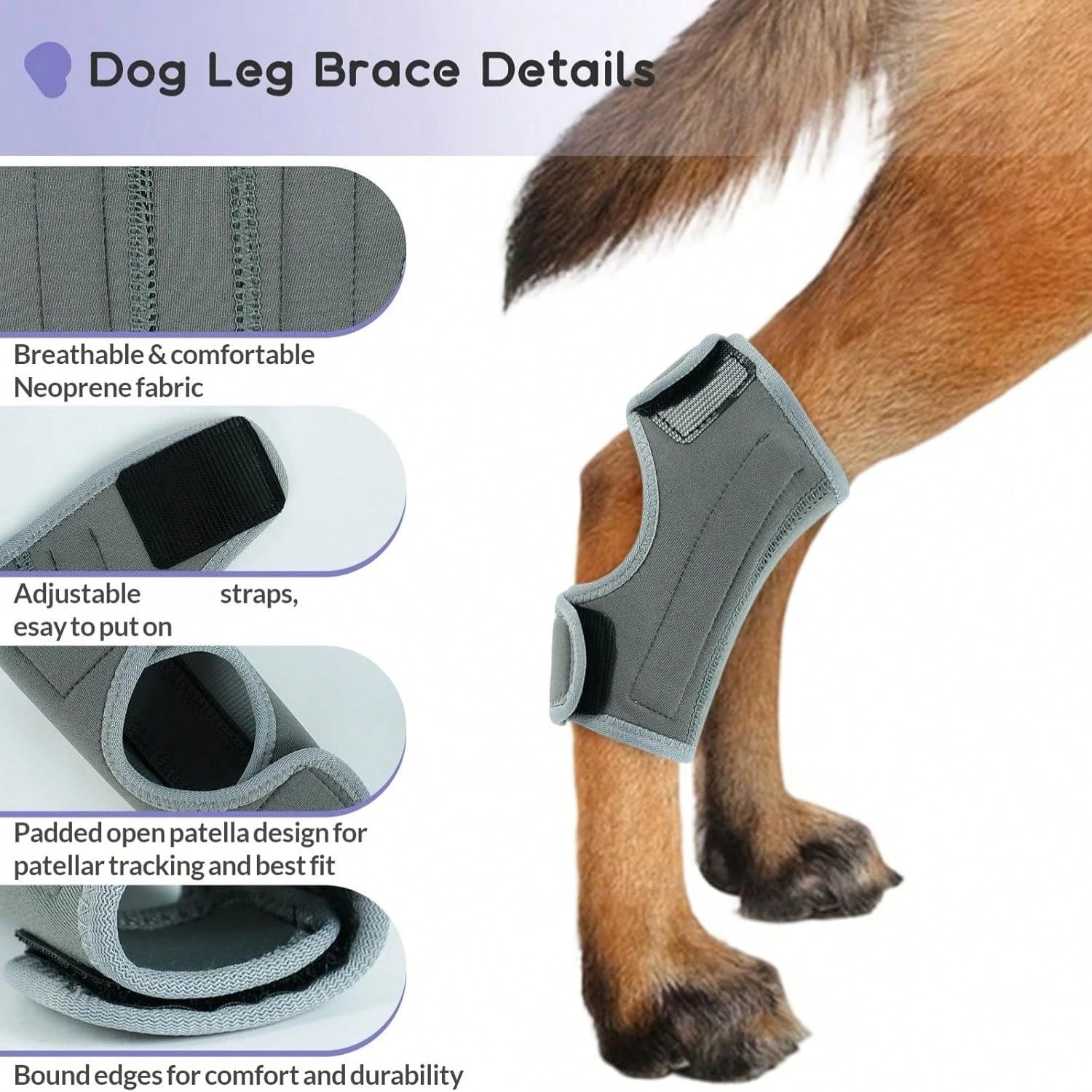 1pc Dog Leg Brace, Suitable For Limb Joint, Wound, Sprain And Arthritis Recovery Treatment