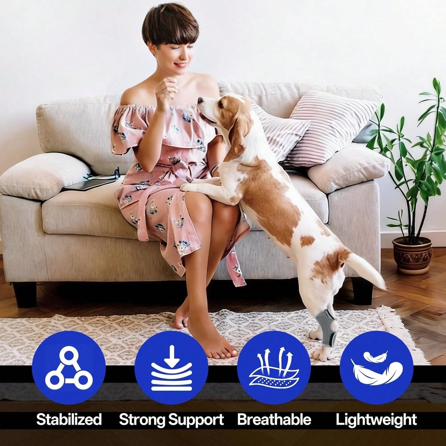 1pc Dog Leg Brace, Suitable For Limb Joint, Wound, Sprain And Arthritis Recovery Treatment