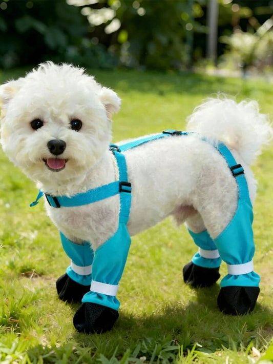 1pc Dog Outdoor Pants, Dust-Proof Leash Pants, Lightweight Spring/Summer Four-Leg Pants With Shoes, Suitable For Small Dogs