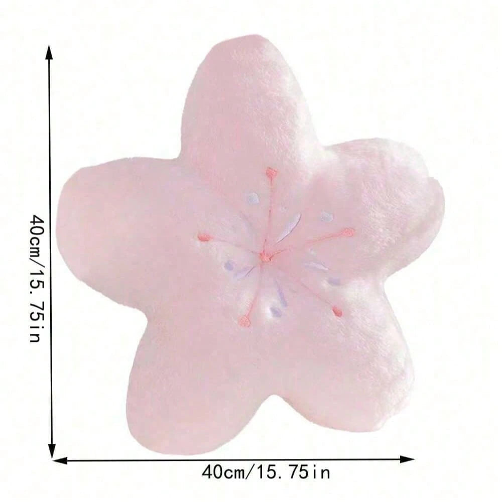 1pc Elegant Home Decor: Colorful Cherry Blossom Shaped Throw Pillow Adds Soft And Charming Atmosphere To Your Living Space.