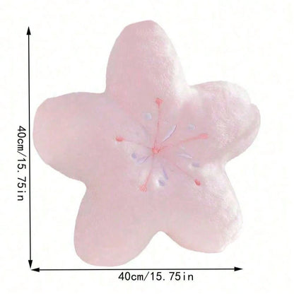 1pc Elegant Home Decor: Colorful Cherry Blossom Shaped Throw Pillow Adds Soft And Charming Atmosphere To Your Living Space.