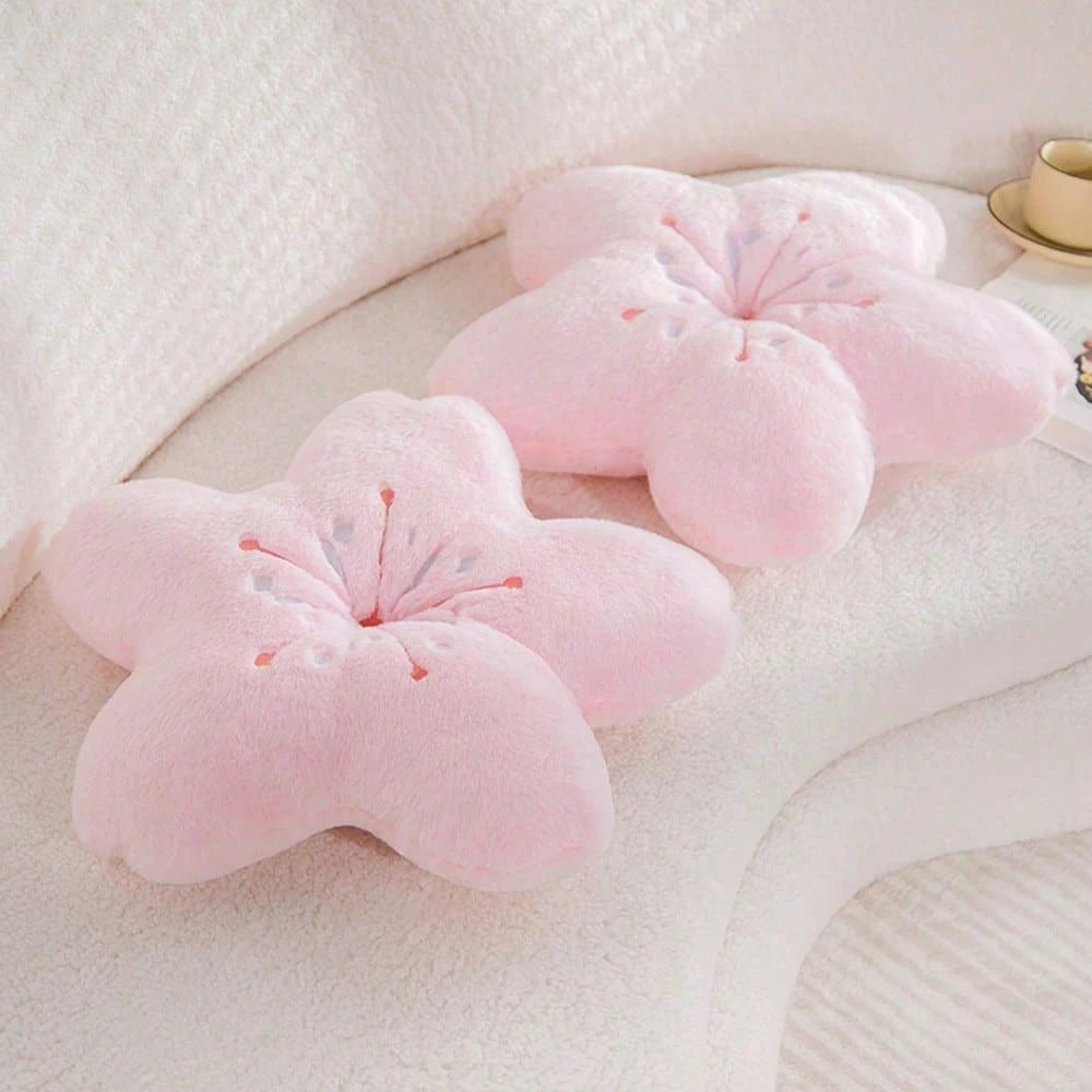1pc Elegant Home Decor: Colorful Cherry Blossom Shaped Throw Pillow Adds Soft And Charming Atmosphere To Your Living Space.