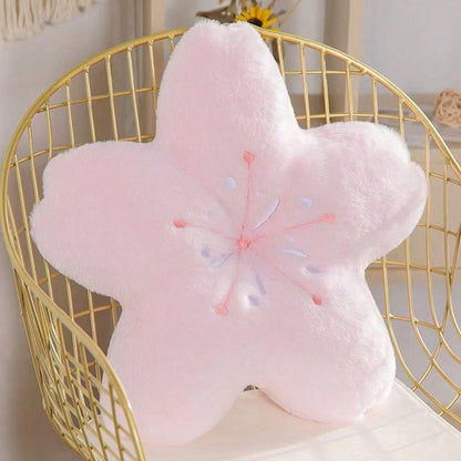 1pc Elegant Home Decor: Colorful Cherry Blossom Shaped Throw Pillow Adds Soft And Charming Atmosphere To Your Living Space.