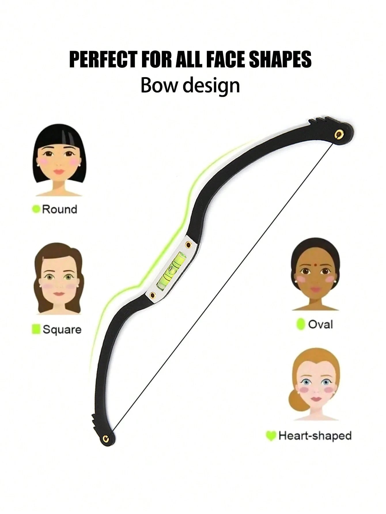 1pc Embroidered Eyebrow Ruler, Horizontal Design, Eyebrow Shaping Template, Symmetrical Eyebrow Template Tool, With Level, Essential Tool For Beauticians