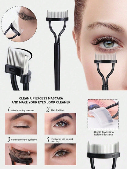 1pc Eyelash Comb,Eyelash Separator,Steel Needle Eyelash Comb,Stainless Steel Fine-Tooth Comb,Eyelash Comb For Separating And Grooming Lashes,Eyeshadow Brush,False Eyelash,Bathroom Accessories,Holiday