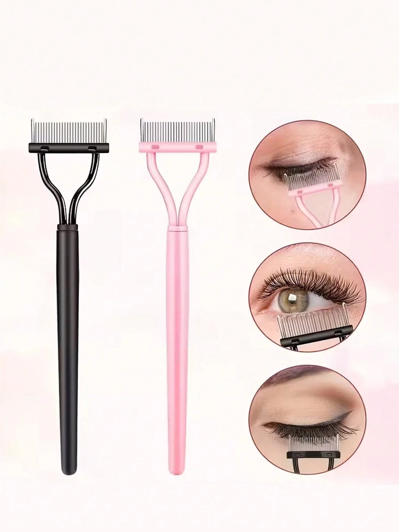 1pc Eyelash Comb,Eyelash Separator,Steel Needle Eyelash Comb,Stainless Steel Fine-Tooth Comb,Eyelash Comb For Separating And Grooming Lashes,Eyeshadow Brush,False Eyelash,Bathroom Accessories,Holiday