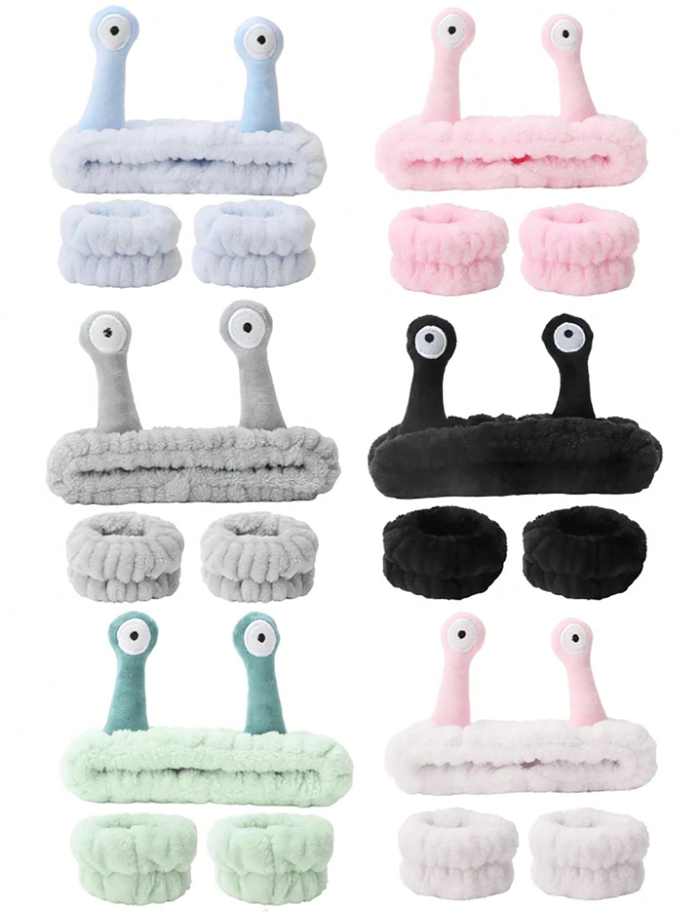 1pc Facial Headband/ 2pcs Facial Wristbands/ 3sets Spa Headbands, Makeup Headbands, Facial Headbands, Skincare Headbands, Pink Velvet Fluffy Sponge Headbands, Bow, Bubble, Spa Headbands, Wristbands