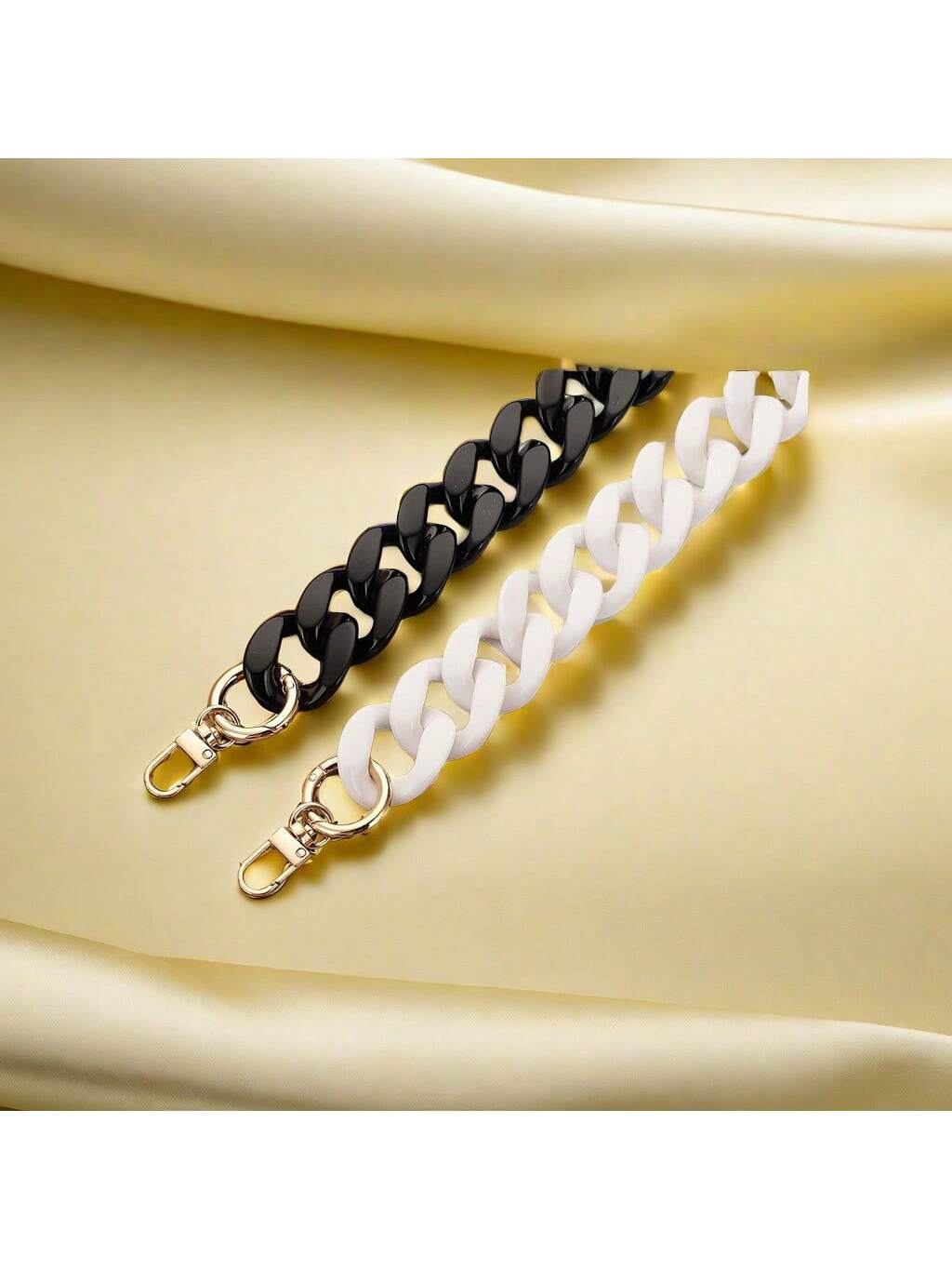 1pc Fashionable Detachable Glossy & Matte Acrylic Chain For Handbag, Wallet, Purse DIY Decor, Available In 40cm, 60cm, 80cm And 1m Lengths