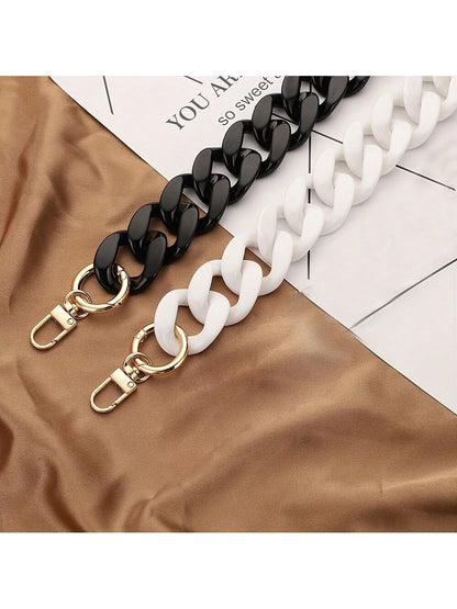 1pc Fashionable Detachable Glossy & Matte Acrylic Chain For Handbag, Wallet, Purse DIY Decor, Available In 40cm, 60cm, 80cm And 1m Lengths