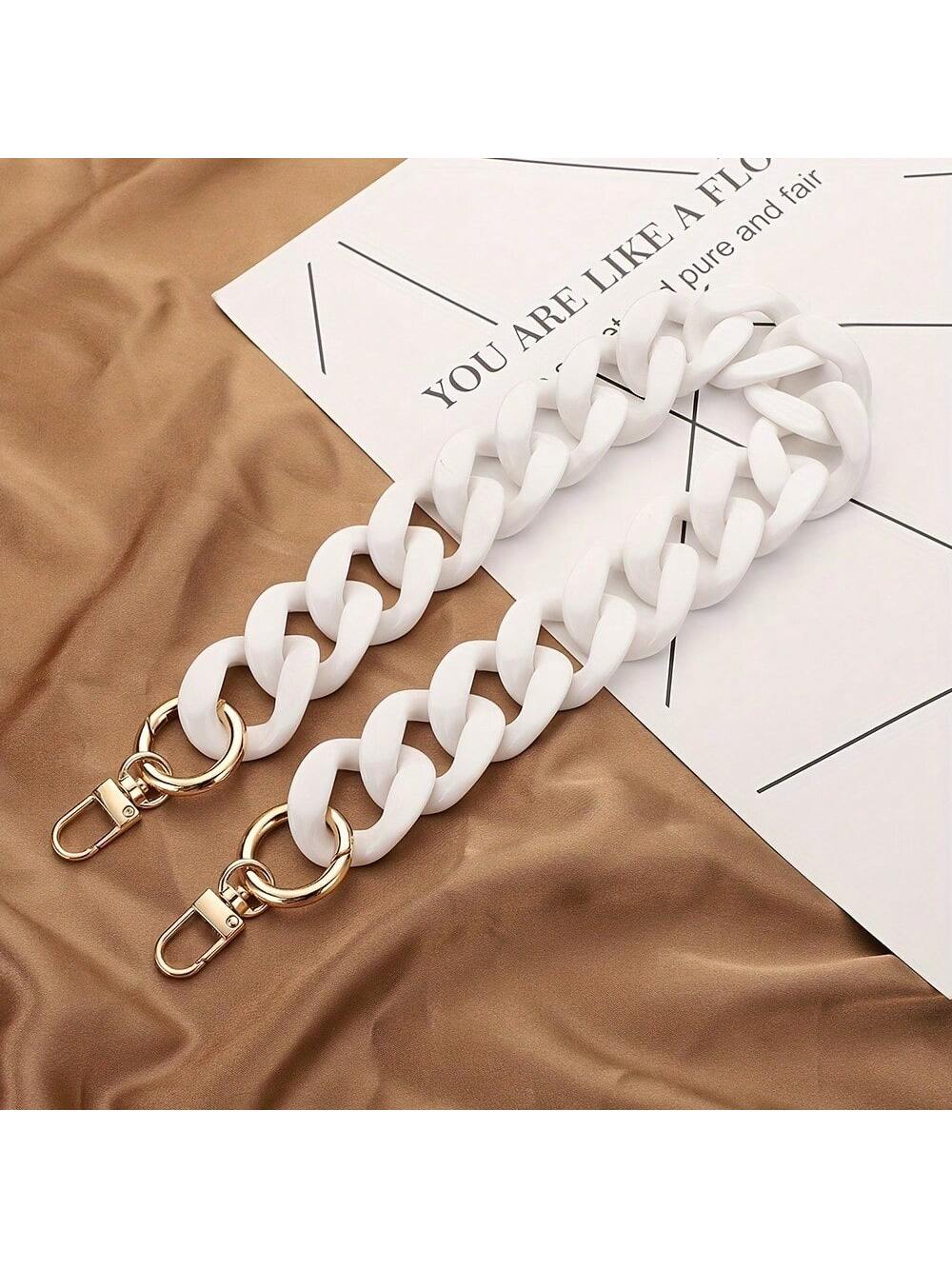 1pc Fashionable Detachable Glossy & Matte Acrylic Chain For Handbag, Wallet, Purse DIY Decor, Available In 40cm, 60cm, 80cm And 1m Lengths