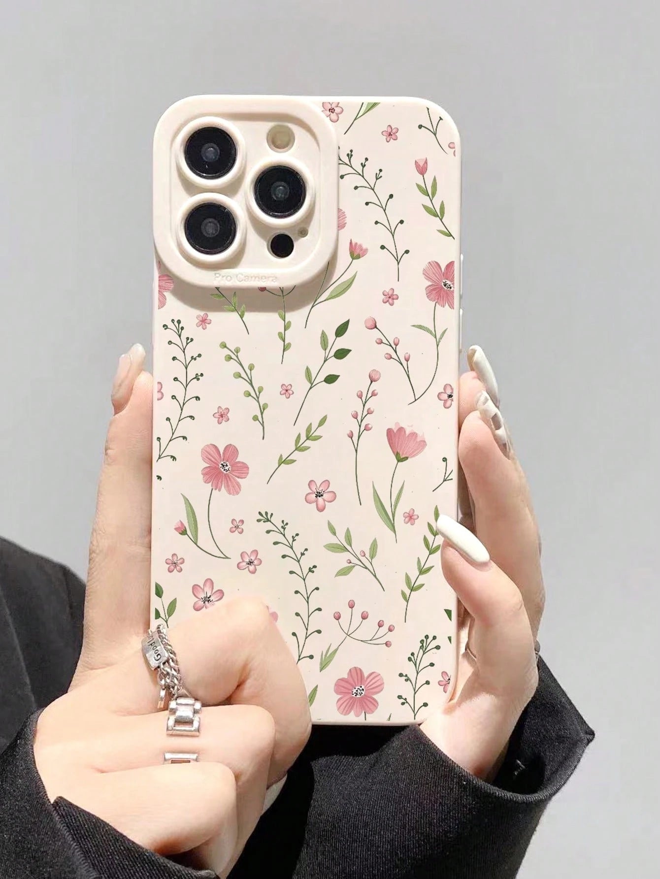 1pc Fashionable Floral Pattern Shockproof Phone Case, Suitable For IPhone 16/11/16 Pro/16 Plus/16 Pro Max/16 E/15 Pro Max/13/14/12/XS/XR/7G/8P, Galaxy S25/S25 Plus/S25 Ultra/A16/A36/A26/A56/A50/A12/A3