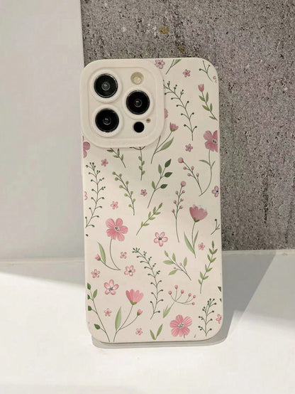 1pc Fashionable Floral Pattern Shockproof Phone Case, Suitable For IPhone 16/11/16 Pro/16 Plus/16 Pro Max/16 E/15 Pro Max/13/14/12/XS/XR/7G/8P, Galaxy S25/S25 Plus/S25 Ultra/A16/A36/A26/A56/A50/A12/A3