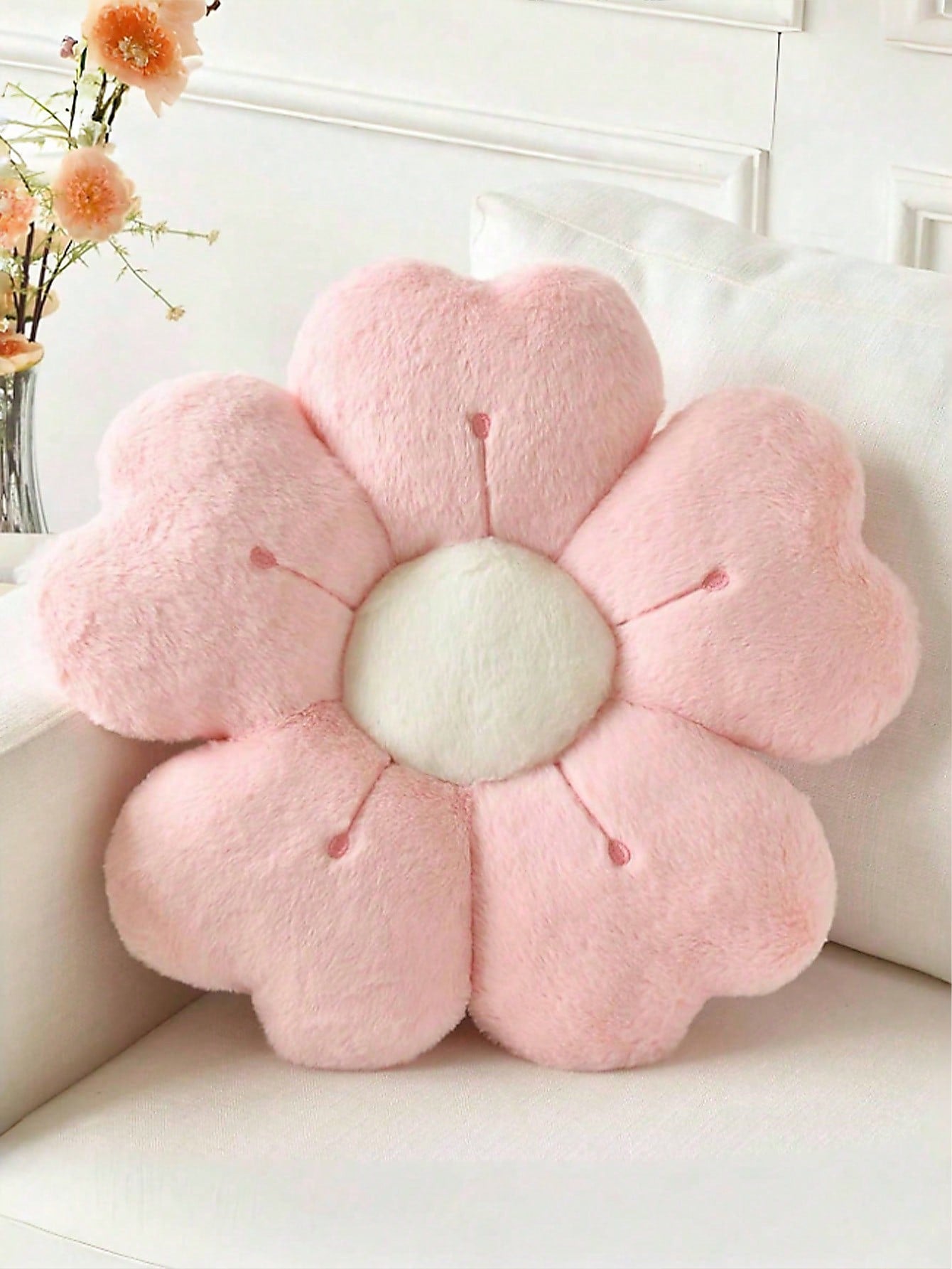 1pc Floral Decorative Pillow, Daisy Shaped Cushion For Bed, Sofa, Bedroom Decor, Home Decor, Lovely Gift For Family And Friends, Spring