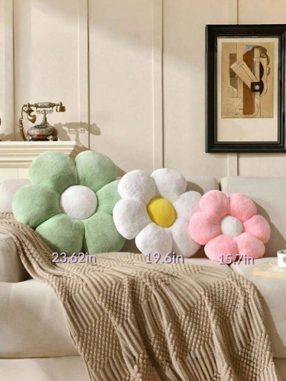 1pc Floral Decorative Throw Pillow, Cute & Soft Flower Plush Pillow, 11.8"/15.7" Floral Cushion Floor Mat For Spring, Bedroom Living Room Decor, Spring Birthday Gift For Family & Friends