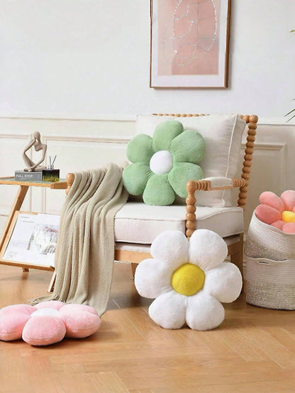 1pc Floral Decorative Throw Pillow, Cute & Soft Flower Plush Pillow, 11.8"/15.7" Floral Cushion Floor Mat For Spring, Bedroom Living Room Decor, Spring Birthday Gift For Family & Friends