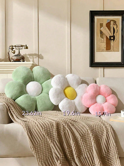 1pc Floral Decorative Throw Pillow, Cute & Soft Flower Plush Pillow, 11.8"/15.7" Floral Cushion Floor Mat For Spring, Bedroom Living Room Decor, Spring Birthday Gift For Family & Friends
