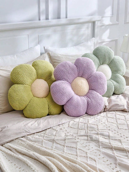 1pc Flower Shaped Throw Pillow, Decorative Cushion For Bed And Sofa, Daisy Design Home Decor Pillow, Bedroom Decoration, Room Decor, Daily Party, Spring/Summer Pillow, Outdoor Garden Summer Cushion