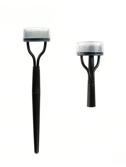 1pc Foldable Black Eyelash Comb, Stainless Steel Dense Tooth Eyelash Brush, Portable Eyelash Curling Assistant Tool, Eye Makeup Tool, False Eyelash Grooming Tool