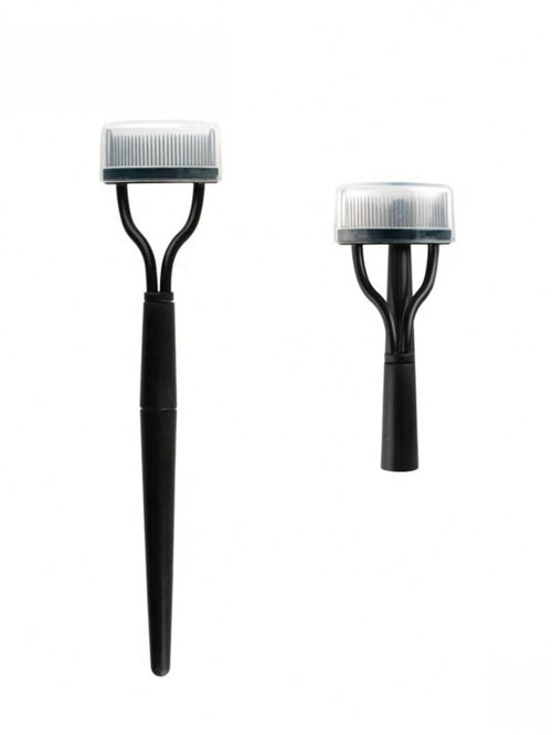 1pc Foldable Black Eyelash Comb, Stainless Steel Dense Tooth Eyelash Brush, Portable Eyelash Curling Assistant Tool, Eye Makeup Tool, False Eyelash Grooming Tool