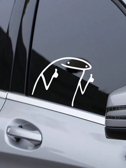 1pc Funny Pattern Car Window Stickers Add Interest To Motorcycle Cars