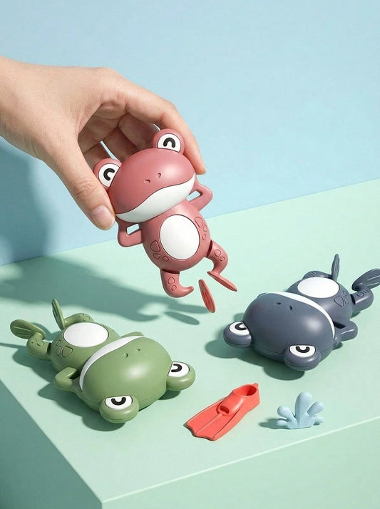 1pc Funny Swimming Frog Bath Toy, Frog Swimming Water Toy, Parent-Child Interactive Game, Birthday Water Play Gift For Kids, Foldable Beach Toy, Outdoor Water Play, Pool