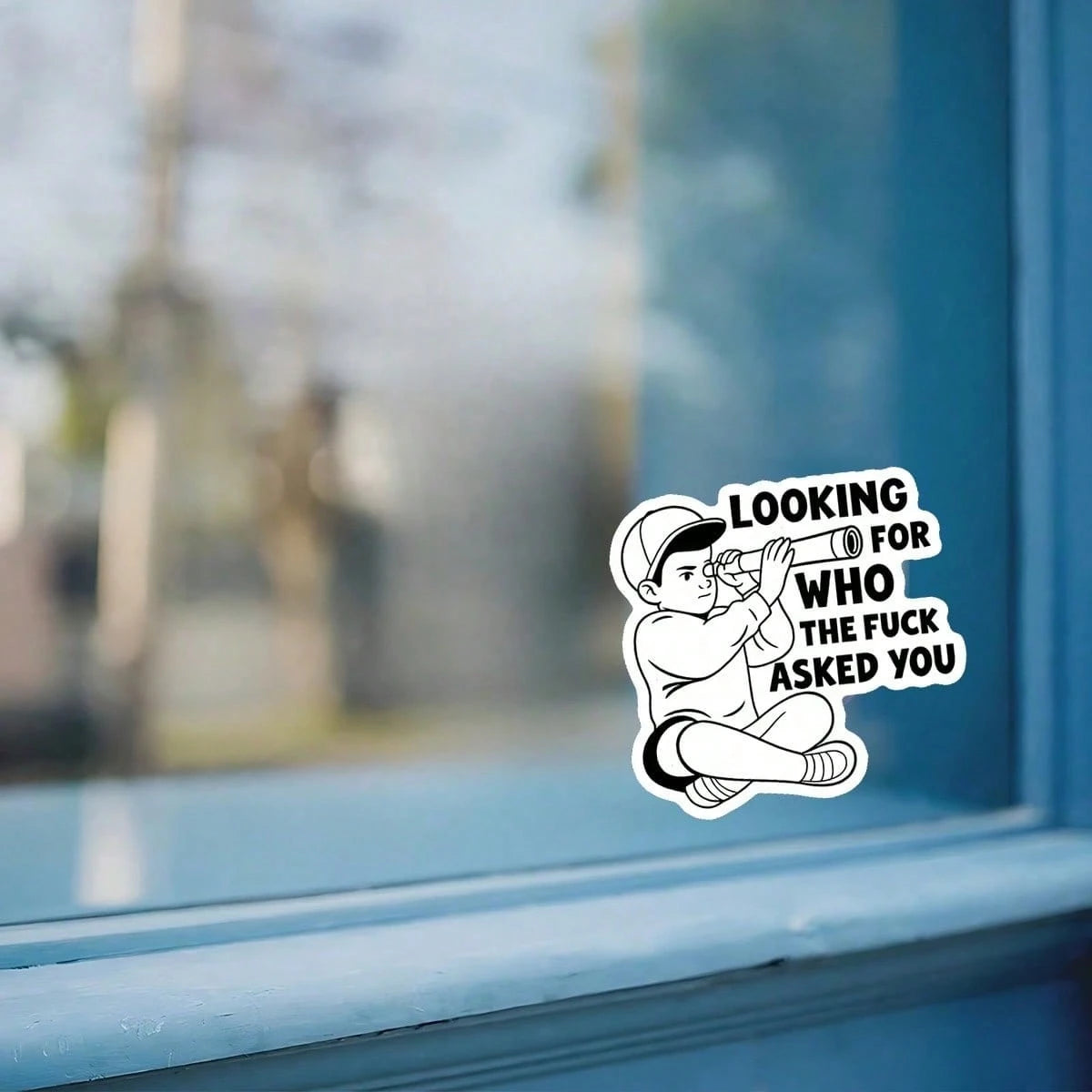1pc Funny Vinyl Sticker "Who Asked You", Suitable For Car, Helmet, Water Bottle, Adult Humor Car Sticker Gift