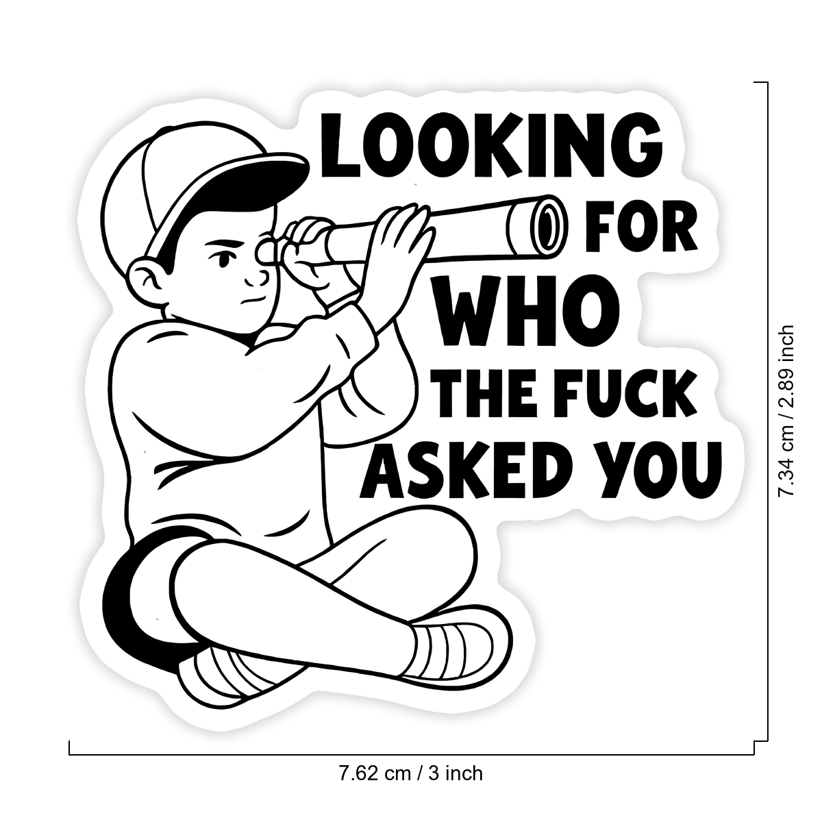 1pc Funny Vinyl Sticker "Who Asked You", Suitable For Car, Helmet, Water Bottle, Adult Humor Car Sticker Gift